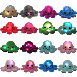 ตุ๊กตาปลาหมึก LED Reversible Flip octopus ตุ๊กตา ของเล่น ของขวัญเด็ก พลิกกลับด้านปลาหมึก ตุ๊กตาสัตว์น่ารัก