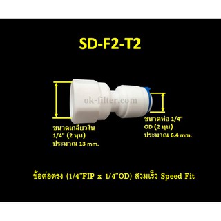 ข้อต่อตรง (1/4FIP x 1/4OD) สวมเร็ว Speed Fit