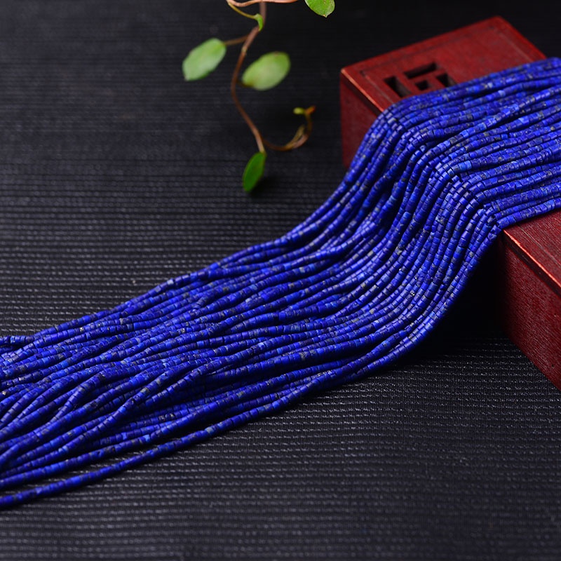 4A ธรรมชาติ Lapis Lazuli ลูกปัดหลวมคริสตัล DIY