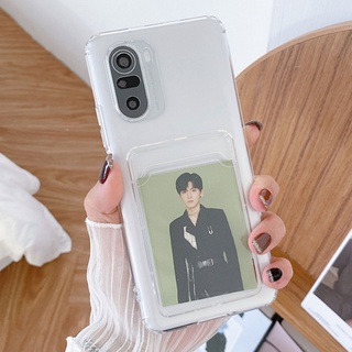 เคสโทรศัพท์มือถือ TPU ใส แบบนิ่ม มีช่องใส่บัตร สําหรับ Xiaomi Mi 13 12 11 Lite 9T 10T 11T 12T Pro POCO F3 X3 NFC X4 GT M3 X5