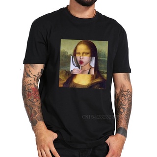 เสื้อยืดแขนสั้น คอกลม ผ้าฝ้าย 100% พิมพ์ลาย Monna Lisa Gioconda แฟชั่นฤดูร้อน สําหรับผู้ชาย