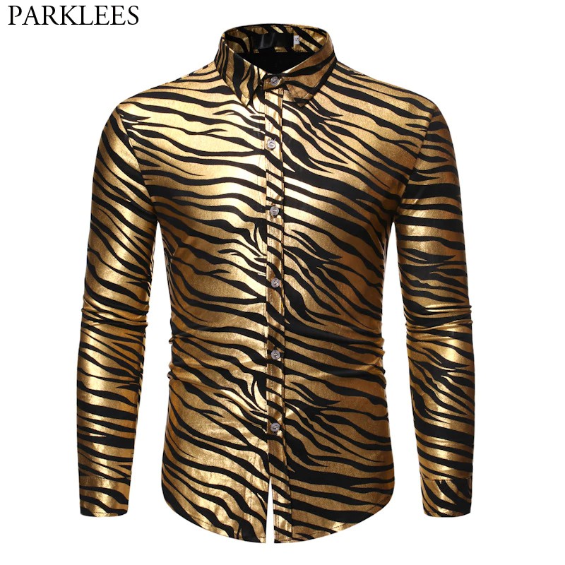 mens metallic dress shirt