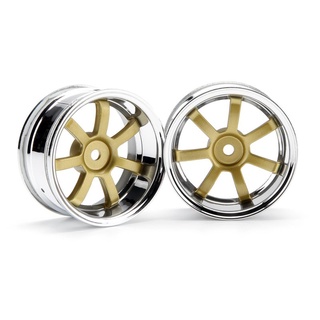 HPI 3320 RAYS GRAM LIGHTS 57S-PRO 26mm WHEELS CHROME/GOLD (6mm OFFSET)