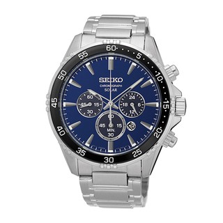 Seiko Solar Mens Analogue Solar Watch with Stainless Steel Bracelet SSC445P1,SSC445P