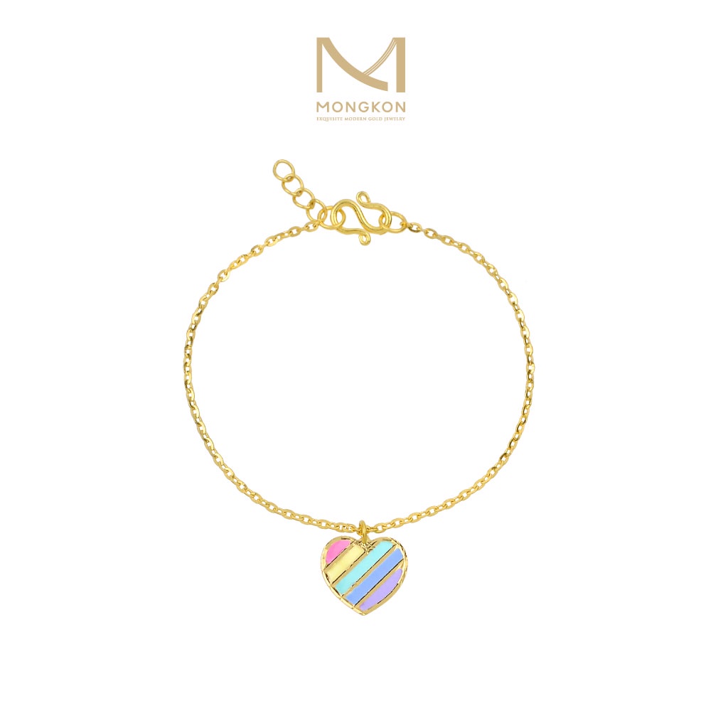 Mongkon Gold ทองคำแท้บริสุทธิ์สูง 96.5% สร้อยข้อมือ ครึ่งสลึง Rainbow