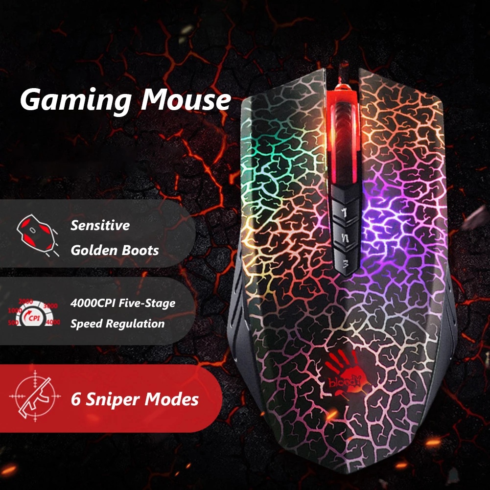 A4Tech Bloody A70 LK Optical Micro-motion Gaming Mouse 4000dpi Wired Mouse