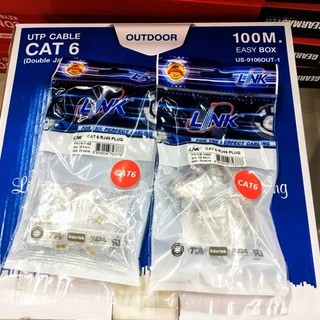 หัวแลนด์หรือหัวRJ45cat6 LinkUS-1002 สัญญาณดี 1ถุงมี10ชิ้นอุปกรณ์สำหรับต่อพ่วงกับสายสัญญาณในระบบเน็ตเวิร์ค