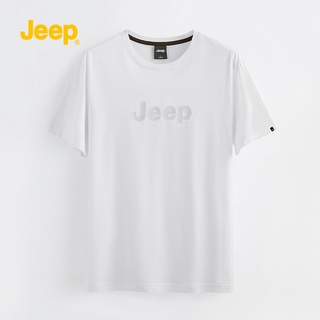 เสื้อยืดผ้าฝ้ายพิมพ์ลายแฟชั่น jeep jeep แขนสั้นผู้ชาย 2022 ฤดูร้อนใหม่บางส่วนรอบคอฝ้ายเสื้อยืดผู้ชายพิมพ์น้ำยี่ห้อ top-