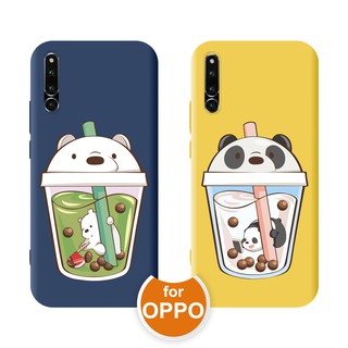 เคสนิ่ม ลายหมี ชานมไข่มุก สำหรับ OPPO R17 Pro A3S A5S Realme 5 PRO X2 Pro A5 A9 2020 F11 Pro A7 F7 Reno 2Z 2F ACE F9 Realme X 5 5S A1 A83 K3