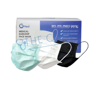 Gmed Mask หน้ากากอนามัยทางการแพทย์ 3 ชั้น บรรจุ 50 ชิ้นต่อกล่อง มาตรฐาน ASTM F2100