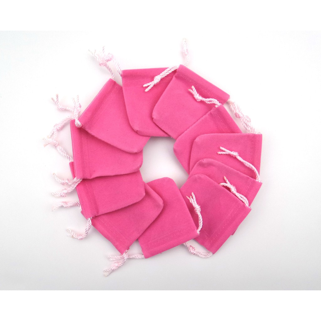 PY Beauty ถุงกำมะหยี่สีชมพู สำหรับใช้ใส่เครื่องประดับ ขนาด 5x6 เซนติเมตร จำนวน 36 ใบ ใช้ใส่แหวน สร้อ