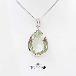 Top1Jewelry จี้พลอยกรีนอเมทิสต์ พร้อมสร้อยเงินแท้