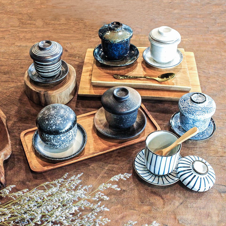 ชุดถ้วยไข่ตุ๋นเซรามิค Chawan Mushi Cup Set