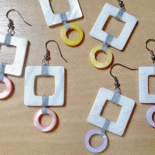 Handmade Earrings ต่างหูแฮนด์เมด งานเซรามิกแรนดอมคัต