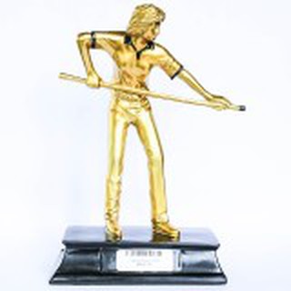 ถ้วยรางวัลกีฬาบิลเลียด ผู้หญิง GR8 Billiards Trophy Player Gold/Silver - Woman Figure