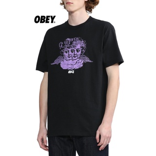 New👕Obey ใหม่ เสื้อยืดแขนสั้น ทรงหลวม พิมพ์ลาย สไตล์อเมริกันย้อนยุค สีตัดกัน แฟชั่นฤดูใบไม้ผลิ และฤดูร้อน สําหรับผู้ชาย