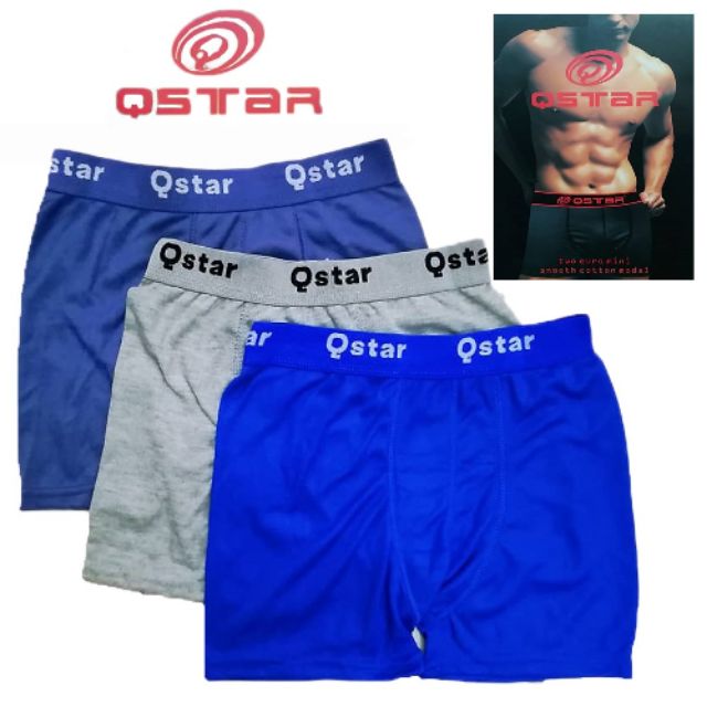 3 ชิ้นชุด QStar ผู้ชายนักมวยชุดชั้นใน Innerwear กางเกง Smooth Collection