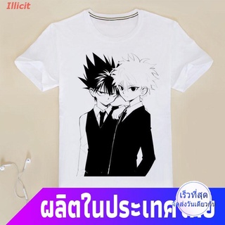 Illicit Full-time Hunterเสื้อยืดกีฬา สแลมดังค์Full-time Hunter เสื้อยืด Anime Qi Ya อุปกรณ์ต่อพ่วง 2 มิติแขนสั้นสีขาวเสื