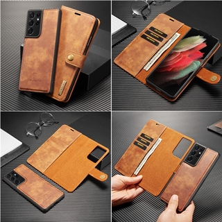 เคสโทรศัพท์หนังฝาพับพร้อมช่องใส่บัตรสําหรับ Samsung Galaxy S21 Ultra / S21 Plus 5 G / A02S A12 A32 A42 A52 A72