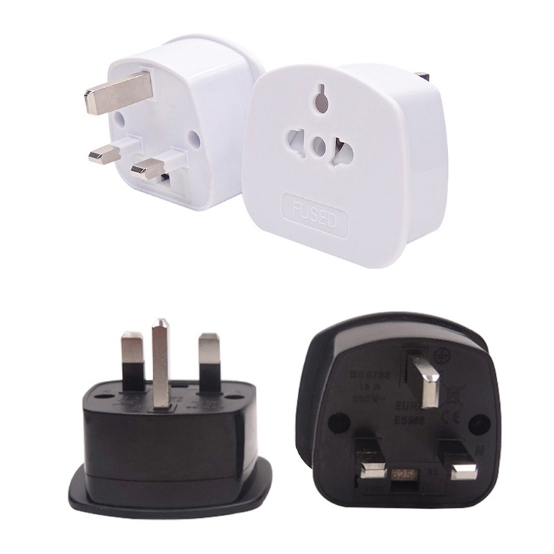 HL British to Europe Plug Adapter Travel Power Plug Adapter 3 Pin Socket Wall Plug