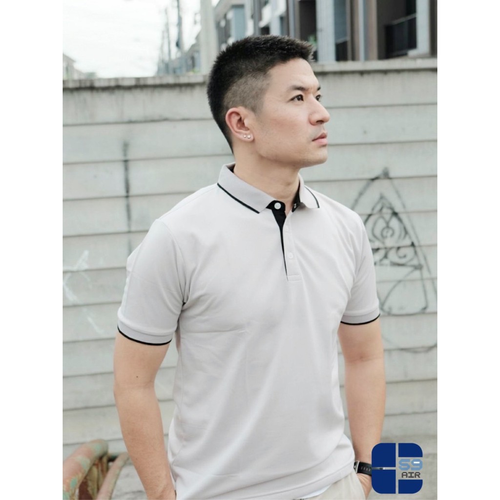 เสื้อโปโลผู้ชายแขนสั้น รุ่น C59 AIR รหัส 066 เสื้อคอปกสีพื้นเอาไว้ใส่เที่ยวหรือใส่ทำงานได้