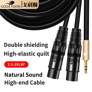 Golley สายเคเบิ้ลอะแดปเตอร์ Xlr Female To 3.5 มม. Trs Stereo Y-Adapter 2X Xlr To 1/8 นิ้วแบบแยก Y-Splitter