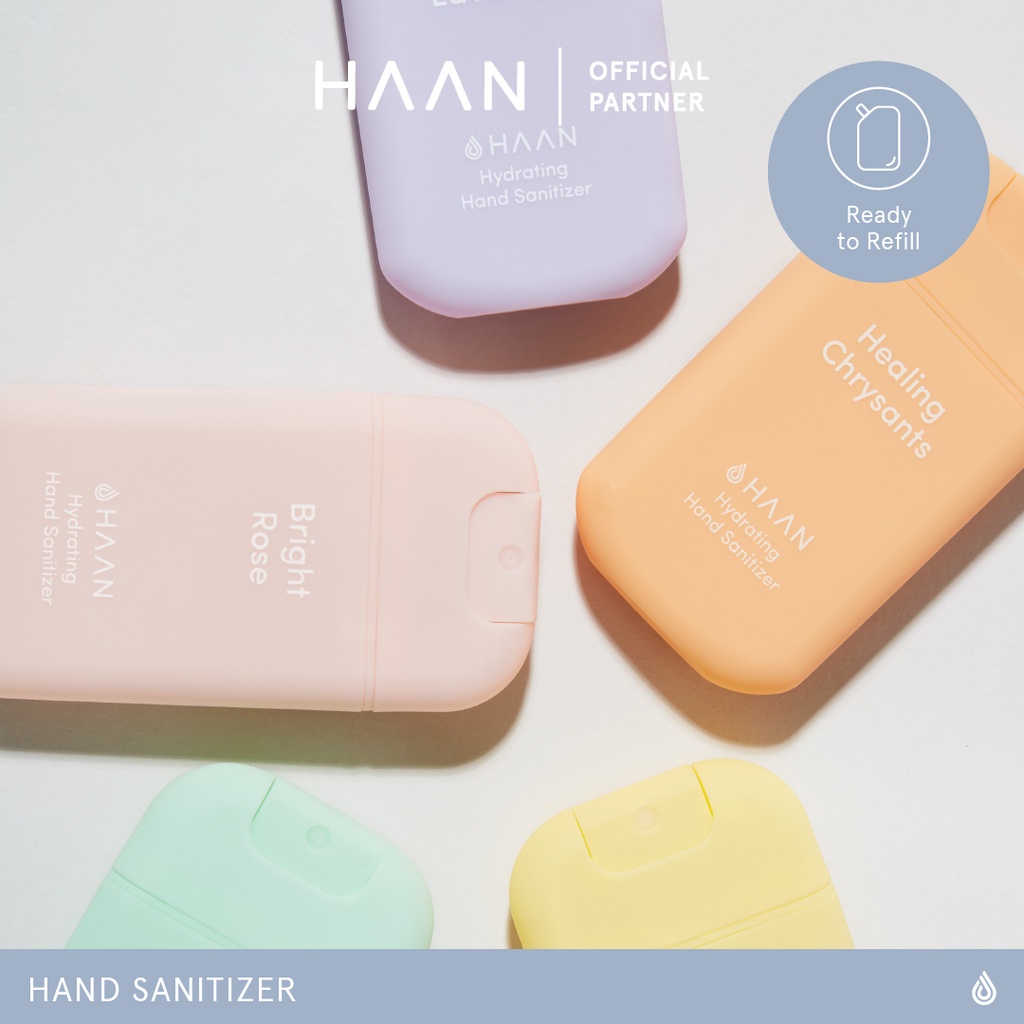 HAAN Blossom Elixir สเปรย์แอลกอฮอล์ 72.4% พร้อมว่านหางจระเข้ **สินค้าไม่รวมเคสและสายคล้อง**
