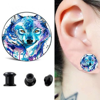 2pcs Acrylic Wolf Ear Gauge Plug Tunnel Ear Stretcher