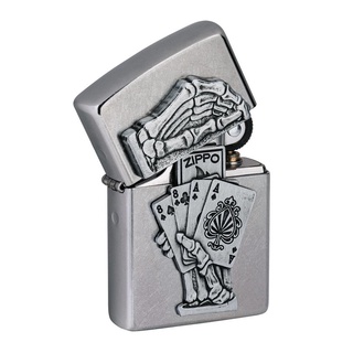 Zippo ไฟแช็กรุ่น 49536 Dead Mans Hand Emblem ของแท้ รับประกันตลอดชีวิต นำเข้าและจำหน่ายโดยตัวแทนจำหน่าย