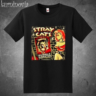 เสื้อยืดผ้าฝ้าย พิมพ์ลาย STRAY CATS RUMBLE IN BRIXTON ROCK BAND LEGEND BLACK USA XX ZM1 DIopgc18FBkapn70Size S-5XL