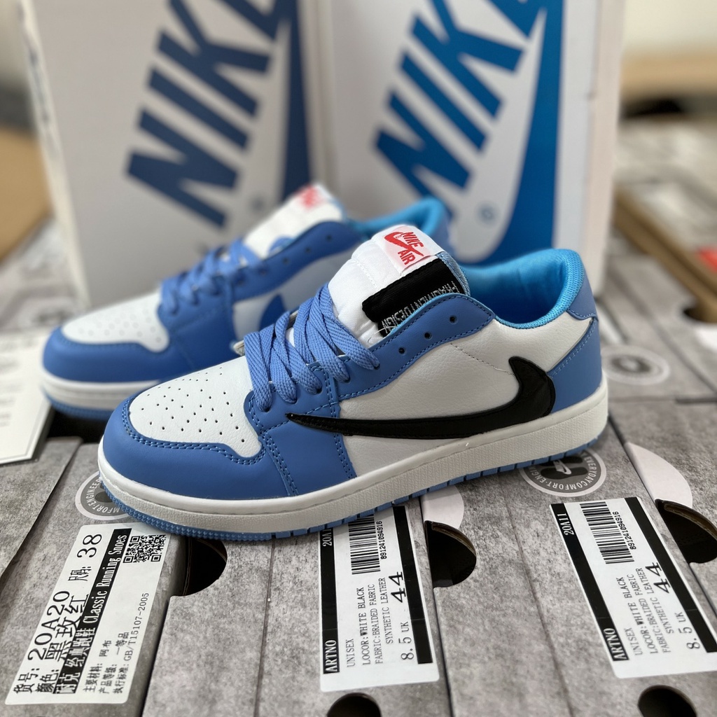 【CF0616】Kasut Air Force One 1 AF1 รองเท้าผ้าใบลําลอง ข้อสั้น สีฟ้าอ่อน ...