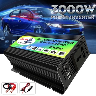 อะแดปเตอร์แปลงไฟอินเวอร์เตอร์ 3000W 220V แบบ Dual USB สําหรับรถยนต์