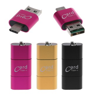 ❤ ❤Universal 3 In 1 Otg Type - C เครื่องอ่านการ์ด Usb 3 . 0 To 2 Slot Tf Sdสำหรับโทรศัพท์มือถือ