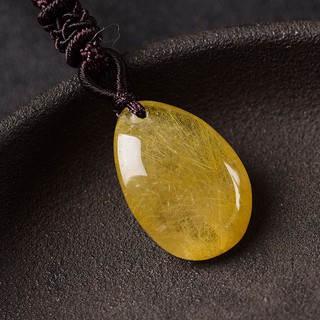 4A กับใบรับรองผมธรรมชาติคริสตัลไหมทองสร้อยคอจี้คริสตัล Natural Hair Crystal Rutilated Crystal Pendant Necklace