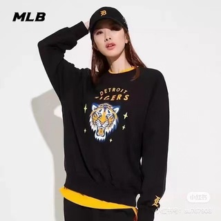 Mlb100% ของแท้ เสื้อกันหนาว คอกลม พิมพ์ลายเสือ สําหรับผู้ชาย และผู้หญิง