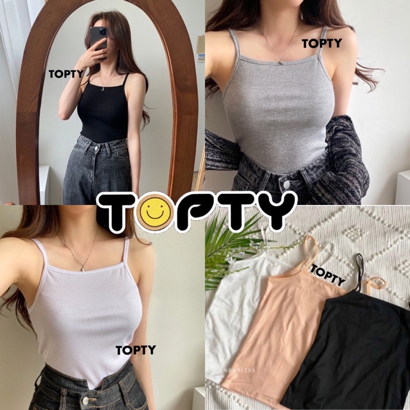 TOPTY สายเดี่ยวบังทรง สายเดี่ยวสายฝอ ผ้าคัตตอน ยืดหยุ่นได้ดี น่ารักมาก