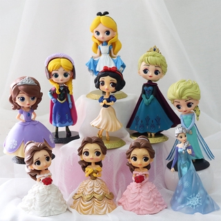 Disney Elsa Anna Snow White Belle ตุ๊กตาเจ้าหญิง สําหรับตกแต่งเค้ก