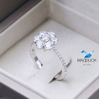 Madduckjewels แหวนเงินแท้ เพชร CZ ชุบโรเดียม RG1809