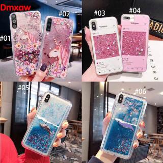 For OPPO Realme 6i C3 5i 5s 5 6 Pro A31 A9 A5 2020 Phone Case Quicksand Liquid Whale Unicorn Bling Glitter Back Cover