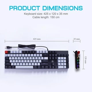 🚀ส่งเร็ว🚀 OKER K458 MIXED BACKLIT คีย์บอร์ดบลูสวิตช์กดเสียงดังคีย์แคป สีสวย BLUESWITCH Keyboard Gaming #DM 458