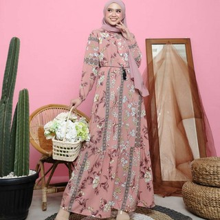 Tiara MAXY Gamis เสื้อคลุมผ้าฝ้าย 2020 สไตล์โมเดิร์น สําหรับผู้หญิง (ฟรีเข็มขัด)