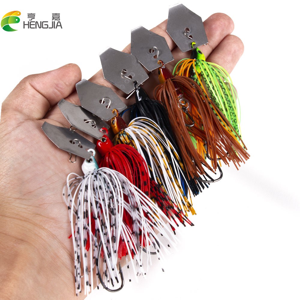 Hengjia เหยื่อตกปลาโลหะ 11 กรัม 10 ซม. 1 ชิ้น  Chatter bait spinner bait weedless fishing lure Buzzbait wobbler chatterbait for bass pike walleye fish