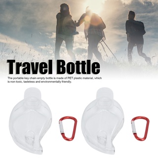 [เกมปลาหมึก] 2Set 50ml Travel Bottle with Keychain Flip Cap Plastic Liquid Bottle Refillable Leakproof Transparent Squeeze Container