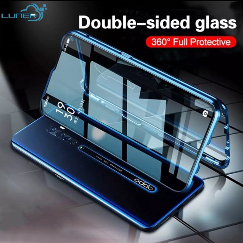 เคสสองด้านสําหรับOPPO F9 F9Pro R17 A16 A54 A5 A9 A55 2020 ด้านหน้าและด้านหลังกรณีสองกระจกนิรภัยโทรศั