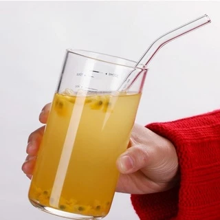 หลอดแก้วดูดน้ำ แบบตรง แบบงอ แปรงล้างหลอด ยาว 20 ซม. glass straws หลอดแก้วเยติ