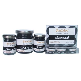 SenOdos Charcoal Candle Set ชุดเทียนไขถั่วเหลือง ชาโคลจากไม้ไผ่