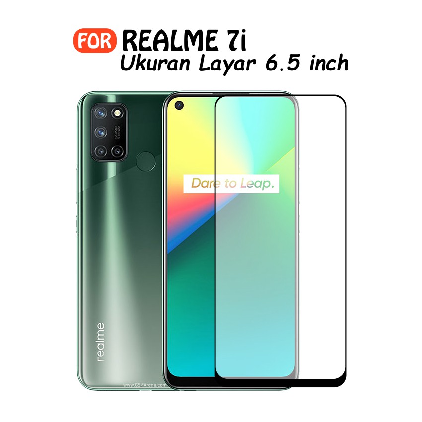 CASE888 กระจกนิรภัย 5D 6D 9D 21D Realme 7i Full Coverage Ultra HD - สีดํา