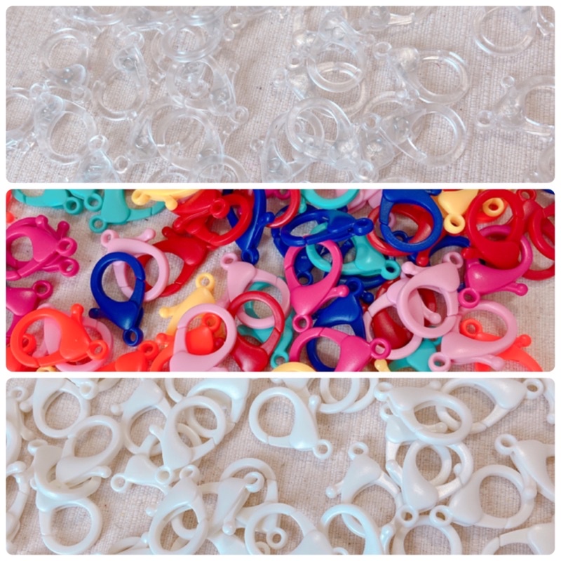 Y030 ตะขอก้ามปูพลาสติกขนาด 2.5x1.5 cm.