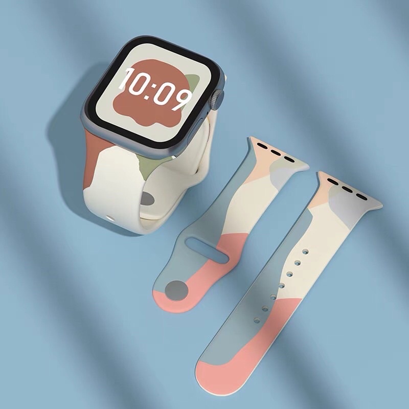 สายนาฬิกาข้อมือ Morandi สายซิลิโคนนิ่ม Smart watch 7 6 5 4 3 2 1 SE สายนาฬิกา