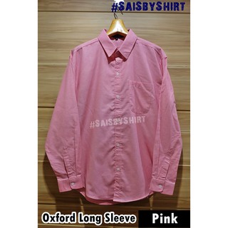 Pink - เสื้อเชิ้ต แขนยาว ผู้ชาย ทรงไม่เข้ารูป Oxford Long Sleeve Shirt